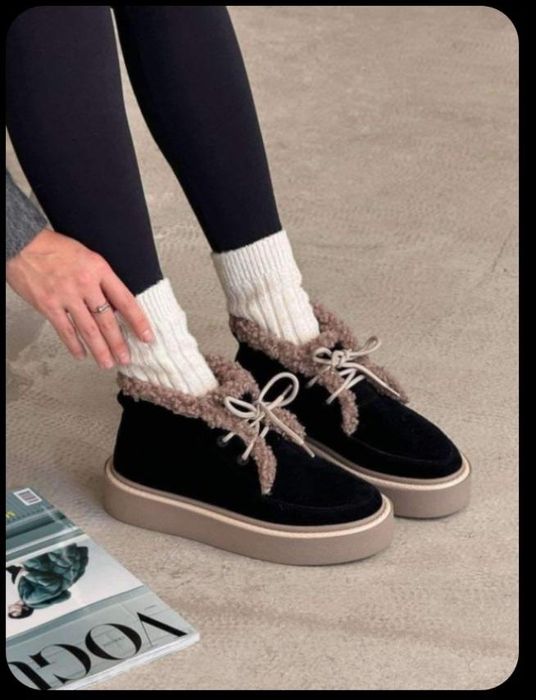Стильні зимові черевики з еко-хутром