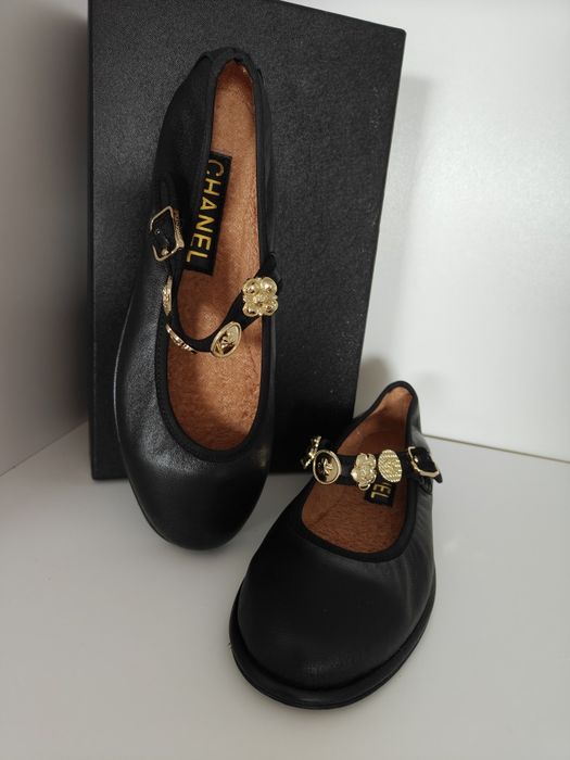 Chanel baleriny baletki CC skóra jagnięca r.39