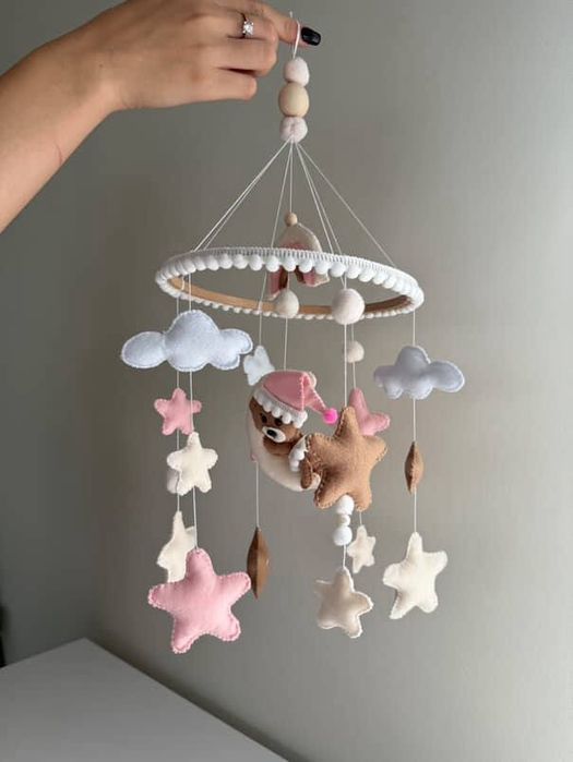 Дитячий мобіль у ліжечко | Ручна робота | Фетр | Музичний блок