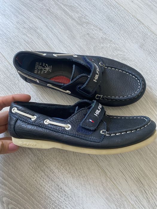 Tommy Hilfiger mokasyny 32 granatowe skórzane skóra na rzep