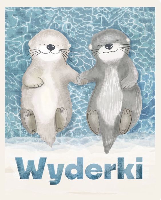 Plakat dla dzieci 40x50 wydry morskie