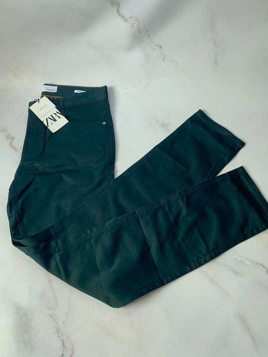 Темно-зелені Skinny брюки Zara, EU40