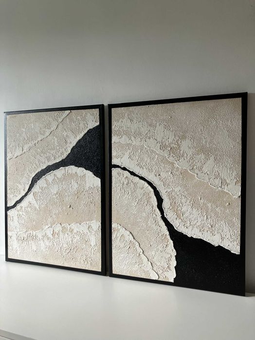Dyptyki strukturalne 110x75 cm do współczesnych wnętrz - różne wzory