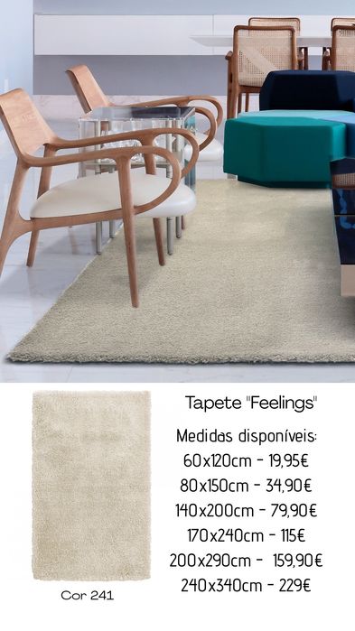 Novo Tapete Feelings - 8 Cores e lavável na máquina By Arcoazul