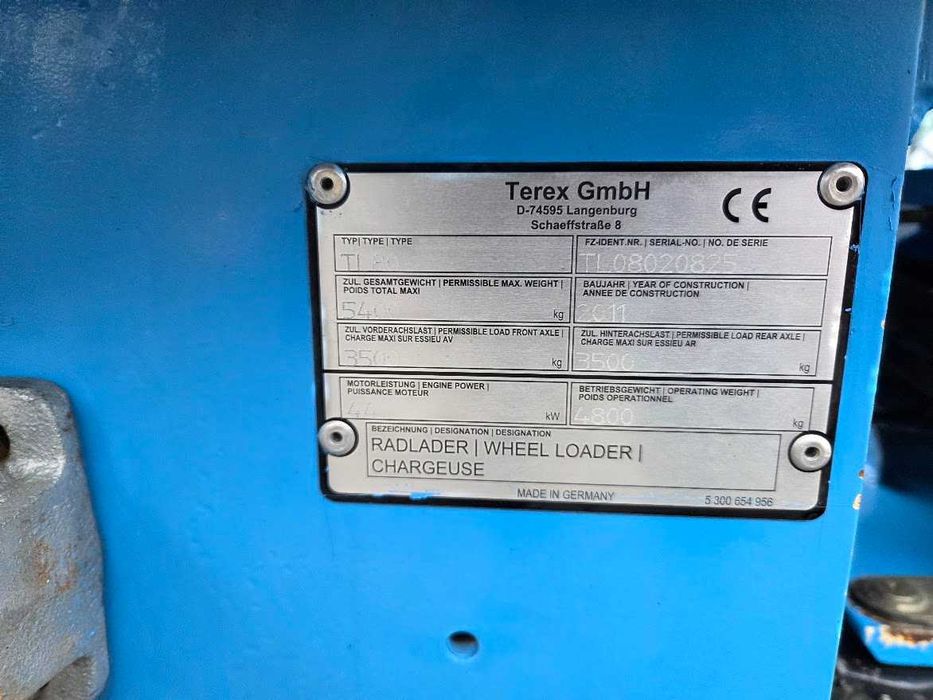 Ładowarka Kołowa TEREX TL80 - 2011r - Łyżka krokodyl + widły
