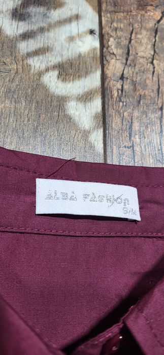 Cudowna włoska koszula bordowa bawełna oversize uni premium klasyk