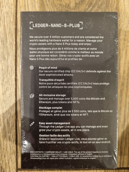 Portfel Ledger nano S PLUS wallet kryptowaluty Zafoliowany