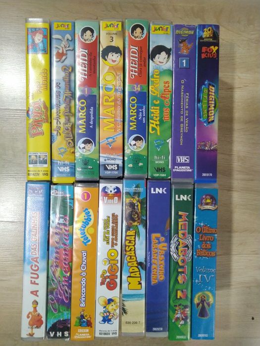 Conjunto de 65 cassetes VHS originais