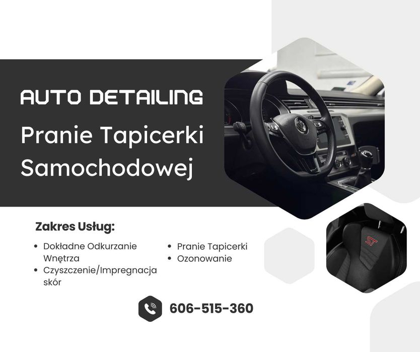 Detailing wnętrza samochodów | Pranie tapicerki | Łowiczki