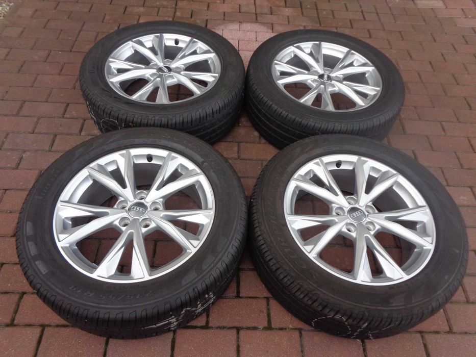 Alufelgi 18 Audi Q3 F3 VW Tiguan Kodiaq z oponami 235/55/18 7mm 5x112 ORG sr 57,1mm JAK NOWE