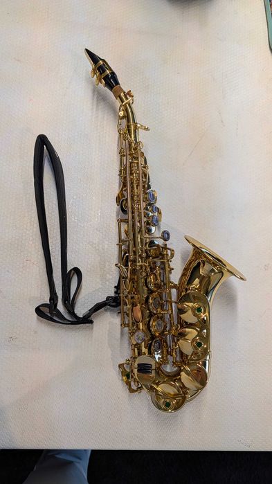 Saxofone Soprano Curvo Wisemann DSS-C300 c/ bocal Selmer Paris S80 e estojo