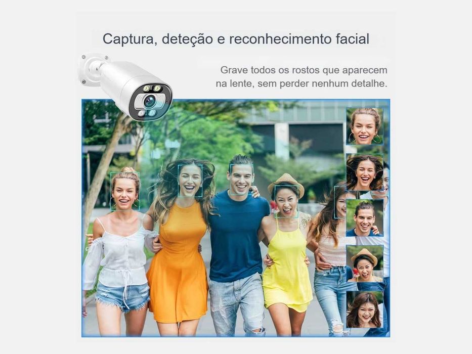 Kit NVR ‼️ 8 Canais ‼️ 4 Câmaras ‼️ 5MP ‼️ Reconhecimento de Rosto