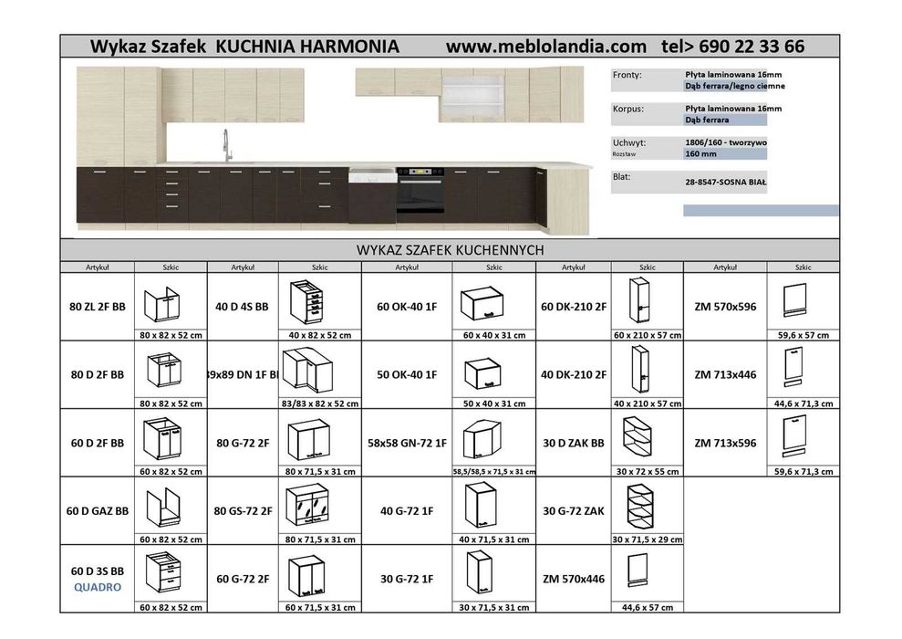 Meble Kuchenne Modułowe Kuchnia HARMONIA