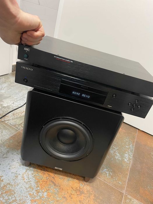 Kino domowe  głośnik centralny subwoofer bas końcówka