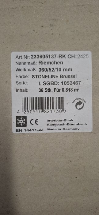 19 paczek Płytka elewacyjna 360x52 mm L5735 Inter BauKolor Stoneline B