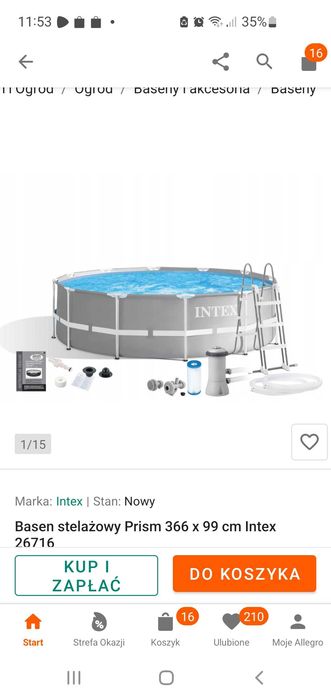 Basen ogrodowy 366cmx99cm