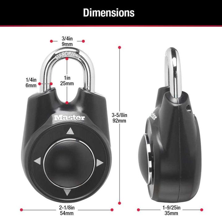 Master Lock 1500iD - Cadeado de combinação direcional (NOVO)