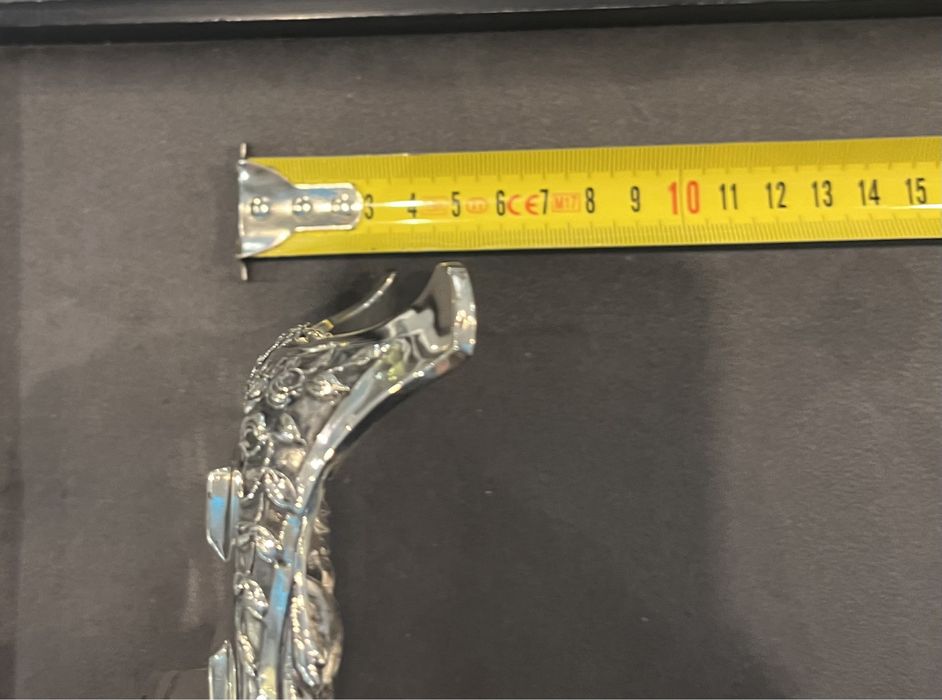 Base com tinteiro e caneta em prata