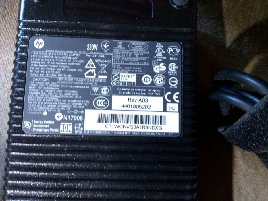 мощный блок питания зарядка 19.5в 11.8А 230w HP