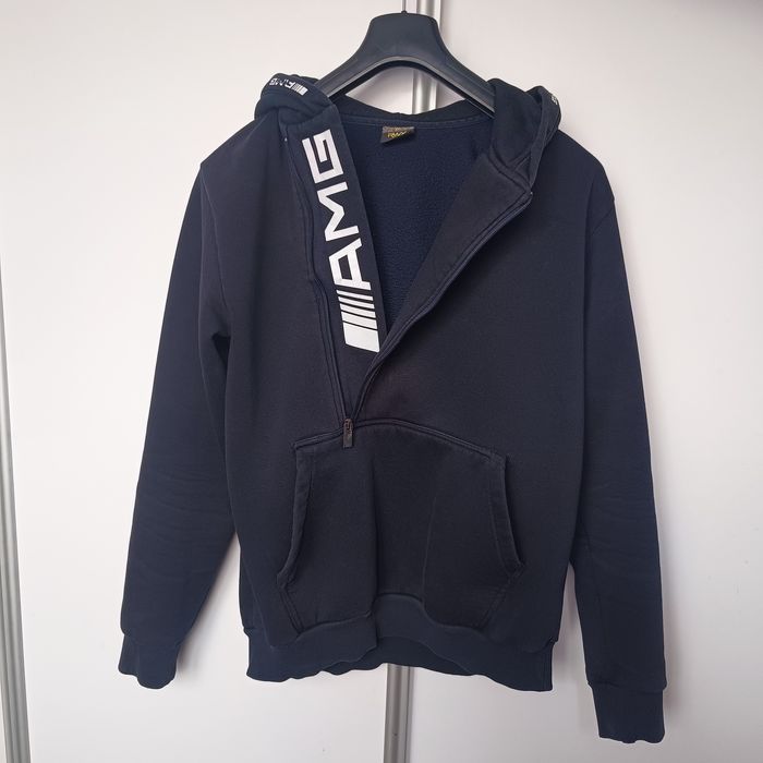Granatowa bluza XL kapturem rozpinana bawełna