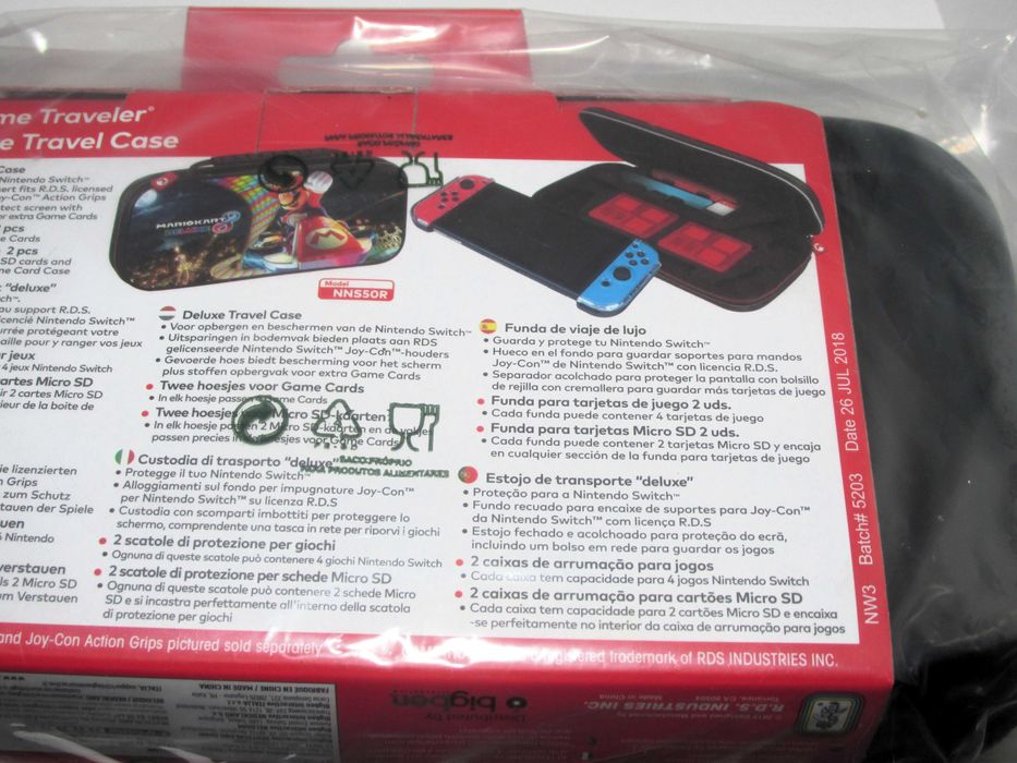 Mario Kart 8 Deluxe Travel Case Nintendo Switch Novo/Selado