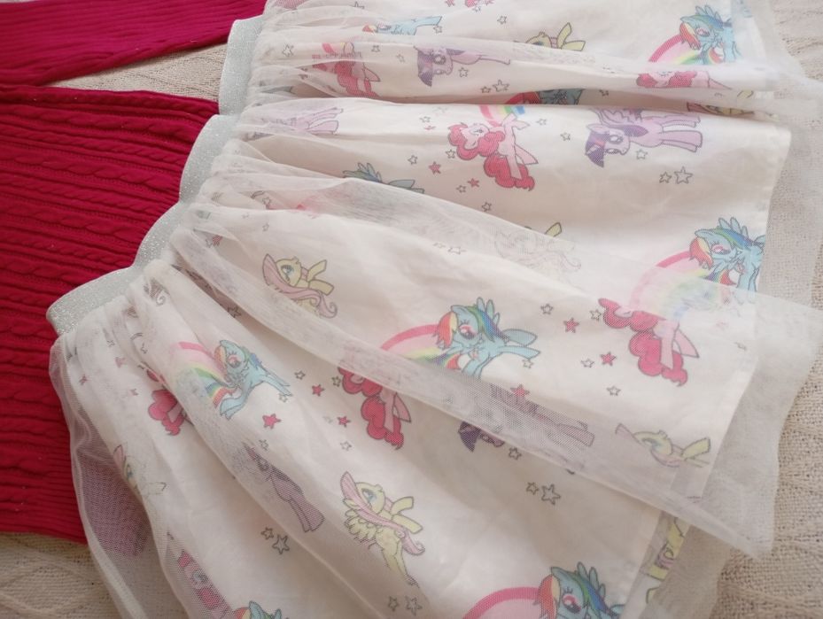 H&M Jaskrawy komplet dla dziewczynki z kucykami i jednorożcami