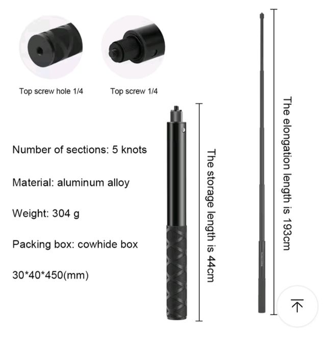 Insta360 Selfiestick 2metry uchwyt  gopro DJI xiaomi sjcam itp

Odbiór