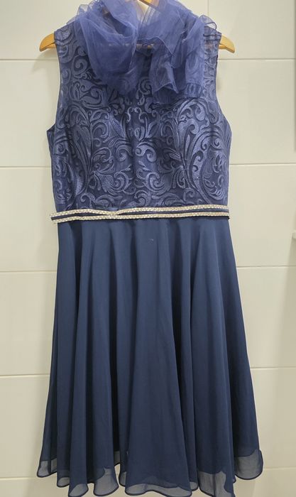 Vestido cerimónia azul TAM 46