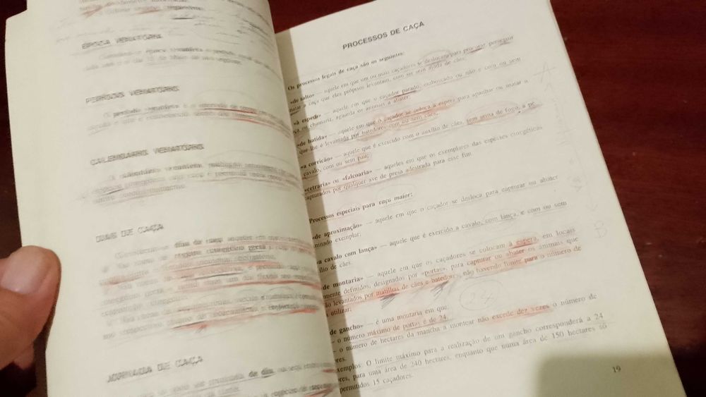 Carta de Caçador, Manual para Exame 1994