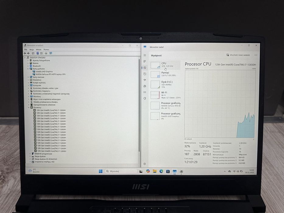 Msi Katana 15 RTX4070 tgp 115W 144Hz Gwarancja Office