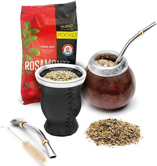 Kit Erva Mate/ Chimarrão - Cuia + Termos + Bombilha