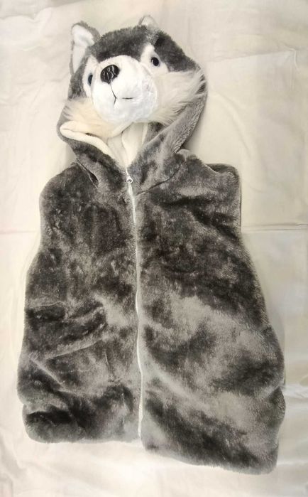 Colete de criança com pelo e capucho de urso ou koala - NOVO