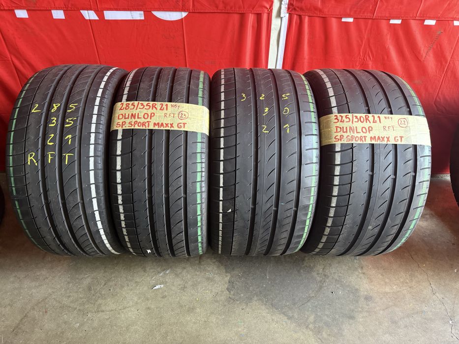 Pneus RFT 285/35/21 +325/30/21 Dunlop Todos Iguais Impecaveis