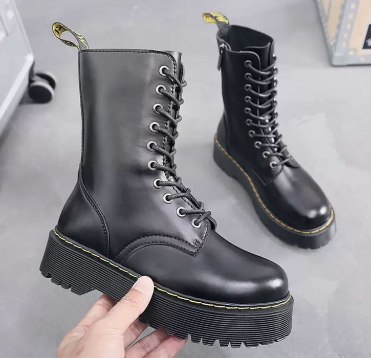 Glany platforma koturna workery goth punk jadon 10 oczek