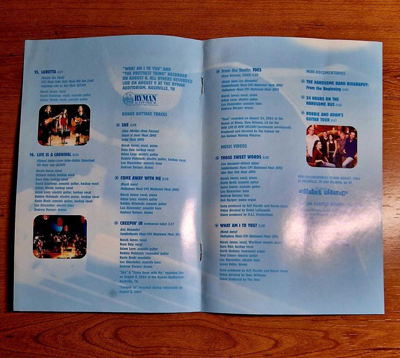 NORAH JONES and the Handsome Band Live 2004/Ryman Auditorium Nashville