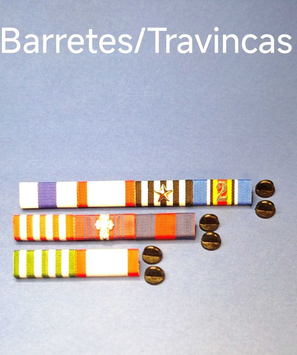 Elaboração/Venda de BARRETES/TRAVINCAS com fitas Medalhas Militares