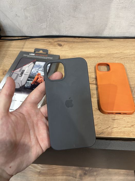 комплект чохлів на iPhone 13 14 оригінальний Apple Leather Case Orange