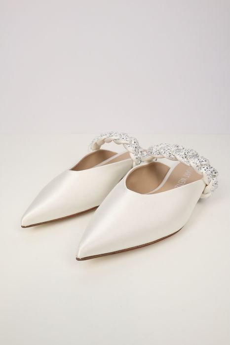 Klapki damskie Stuart Weitzman, rozmiar 37,5, białe, skórzane, letnie SCH4479