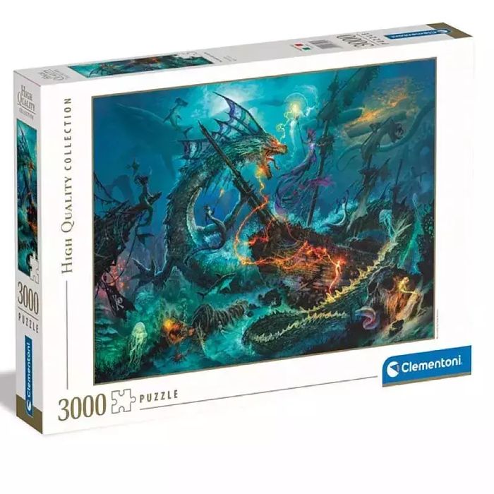 Puzzle 3000 Hq The Underwater Battle. Clementoni. Nowy Produkt