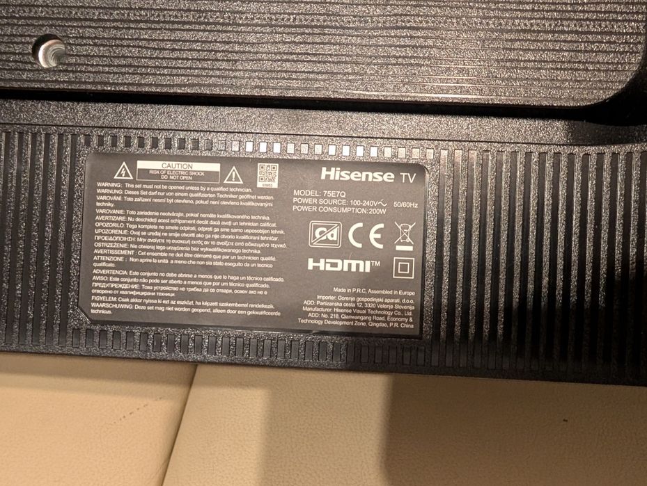 hisense 75 polegadas para peças