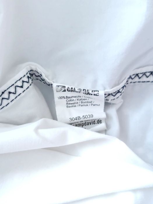 DUŻA (3XL) biała haftowana męska koszula Camp David