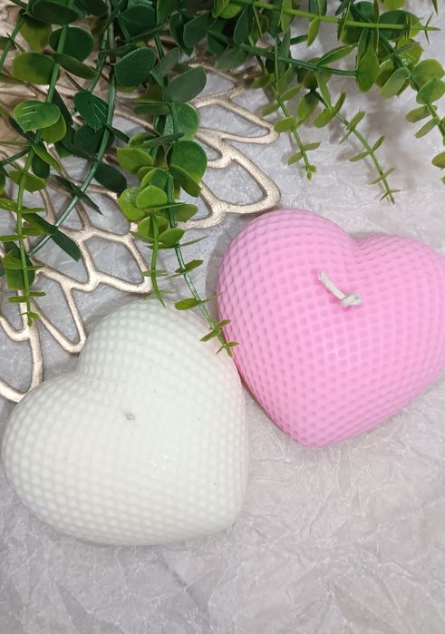 Соєва свічка ручної роботи у формі сердечка варіант для подарунка