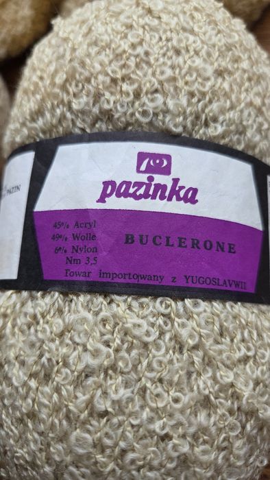 Włóczka typu bucle, beżowa