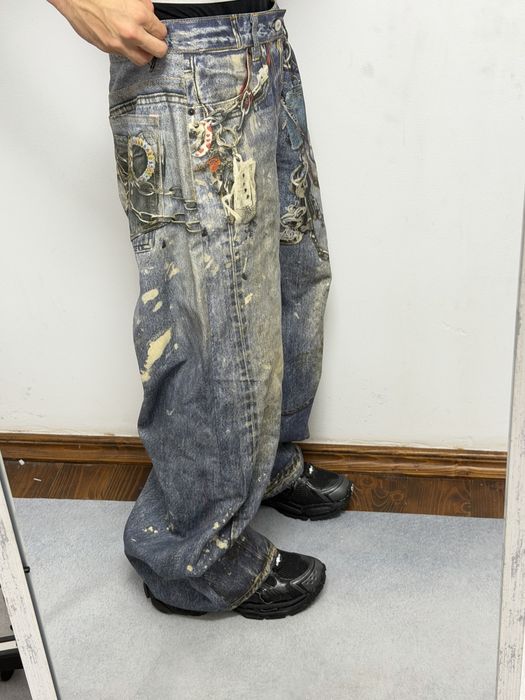 штаны штани ACNE STUDIOS painted printed jeans  S M l vetements balenciaga project gr protoocol index