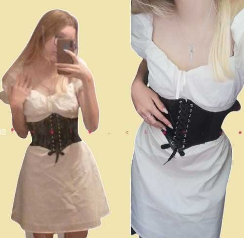 Корсет ремень пояс на талию кожаный черный панк викторианский  резинка