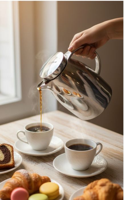 Jarro térmico prateado