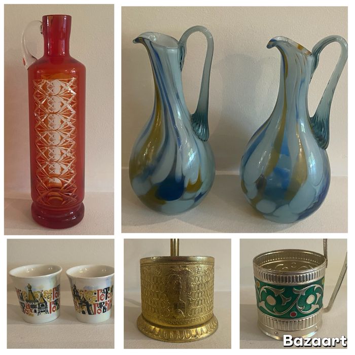 Глечики/ Кувшины з гутного скла  Фруктовниця