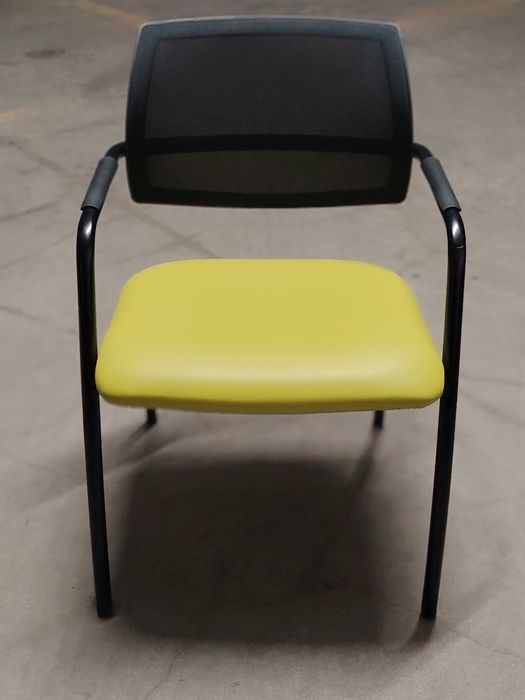 3 Cadeiras de Escritório/Reunião – Mesh – Amarelo/Verde – Novas