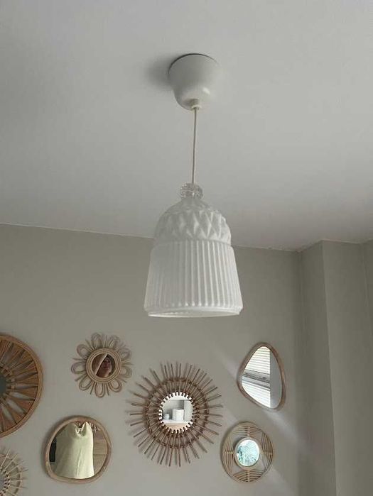 Dwie lampy sufitowe wiszące białe Ikea Vanadin Biały