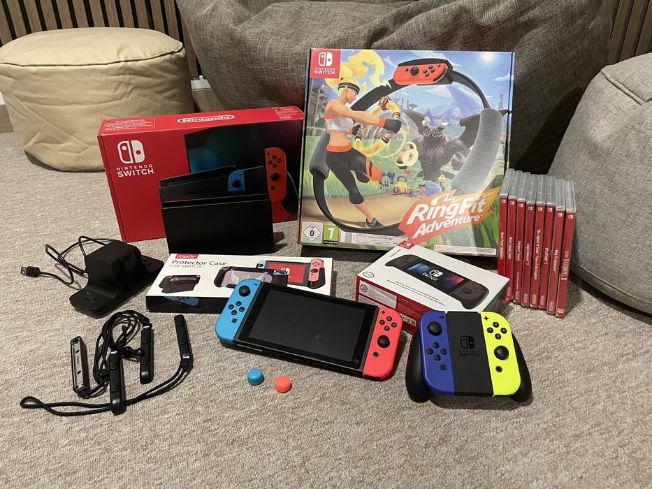 Nintendo Switch + 8 jogos + Acessórios